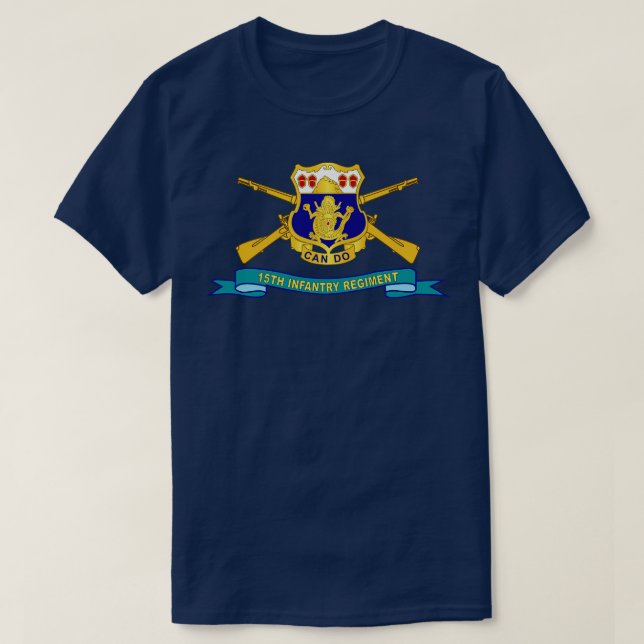 15:e infanteriregim DUI w Br Ribbon X T Shirt (Design framsida)
