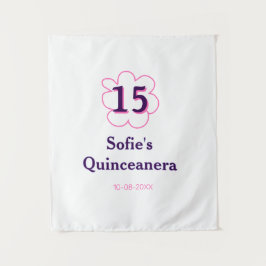 15:e quinceanera födelsedag rosa lila datum