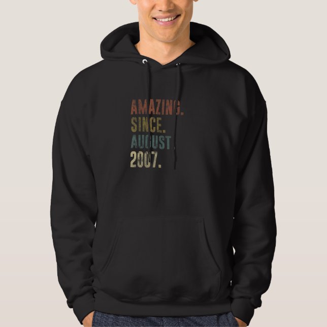 15:e Vintagen sedan augusti 2007 Hoodie (Framsida)