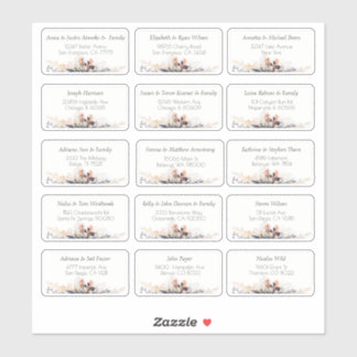 15 Enskild Bröllop gäst Namn Adress St Klistermärken