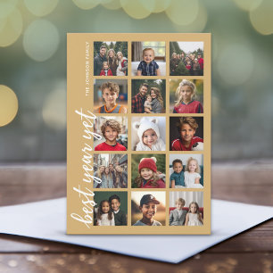 15 Foto Bästa året än HYN Minimal Guld Julkort
