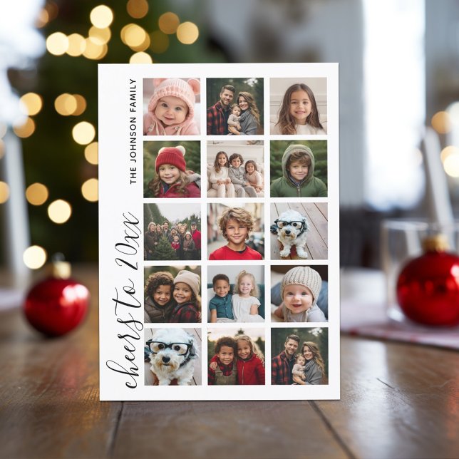 15 Fotoerbjudanden till årets minimala HYN-jul Julkort (15 Photo Collage - Online Christmas Card - Download Option Available)