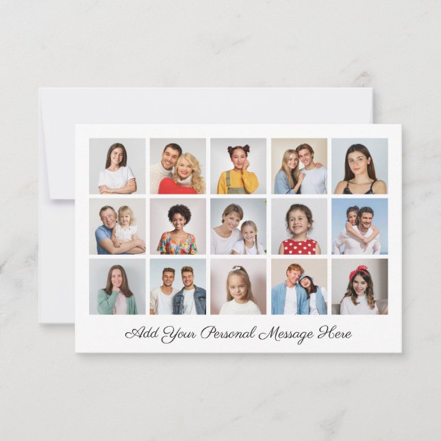 15 Fotos Kollage Lägg till din egen hälsning Anteckningskort (Framsida)