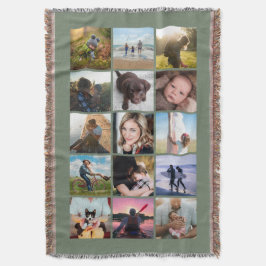 15 Fyrkantig fotokollektion Minnessaker Salvia Filt