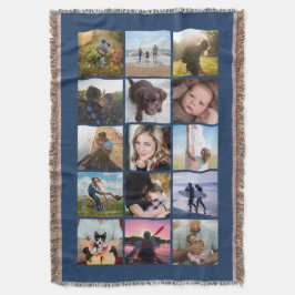 15 Fyrkantscollage Minnessak Blå Filt