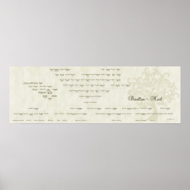15 Generation Devillier-Noel-familjen Träd Poster (Framsidan)