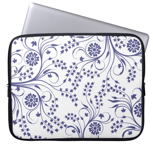 15-Inch Laptop Sleeve – Floral & Gradient Grain  (Framsidan)