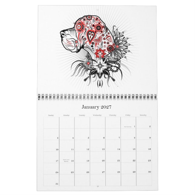 15 månaders kalender Great dane (Jan 2027)