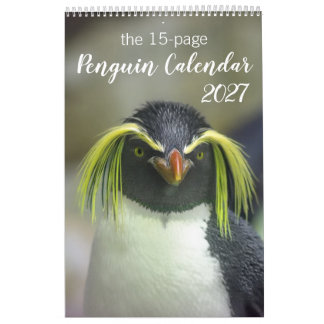 15-månaders pingvinkalender med beskrivningar 2027 kalender