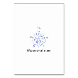 15 mikrokort med små stjärnor, anpassningsbar numm bordsnummer