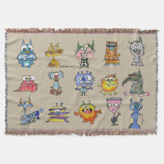 15 Monsters Tecknad Throw Blanket Filt