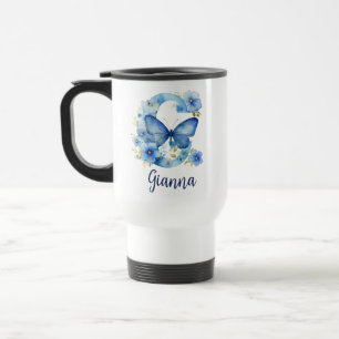 15 oz Blommigt Blue Monogrammed Resemugg