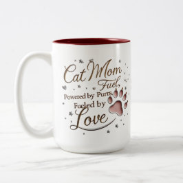 15 oz Cat Mamma 2-Tone Mugg - Cute Tassar & Kärlek