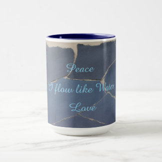 15 oz Combo Mug Peace, Love - Blue Zen Papercut Mugg