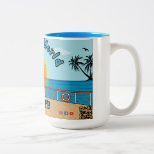 15 oz hav världen med Chris Coffee Mugg Blue 2