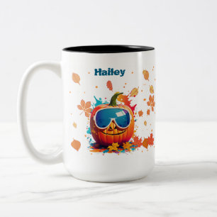 15 oz höstmugge, Cool pumpa med skyddsbrillor Två-Tonad Mugg