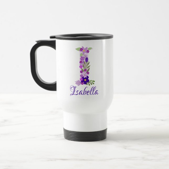 15 oz Lavender Lila Monogrammed Coffee Travel Resemugg (Vänster)