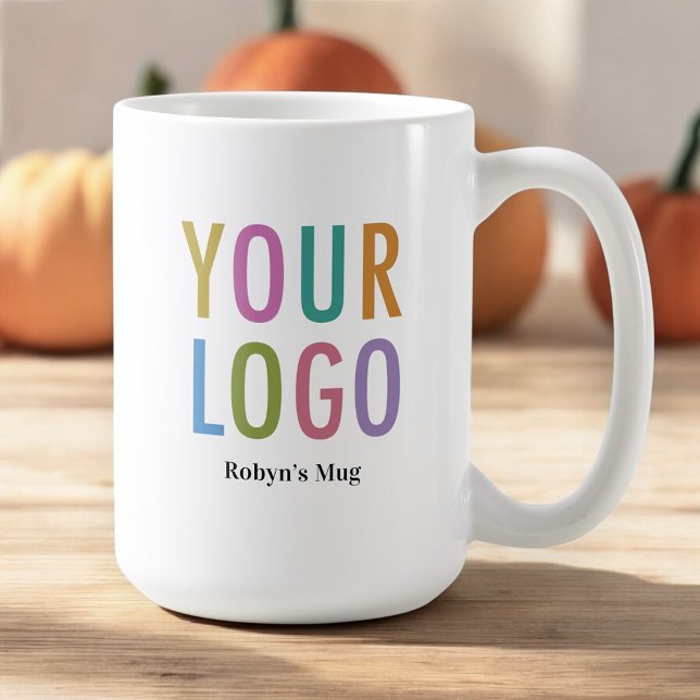 15 oz Logotyp Coffee Mugg för anställda i kampanje (MISOOK White 15 oz Mug with Logo and Name)
