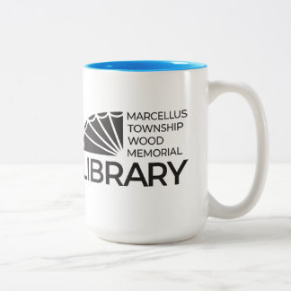 15 oz Stor mugg Bibliotekets logotyp Blå