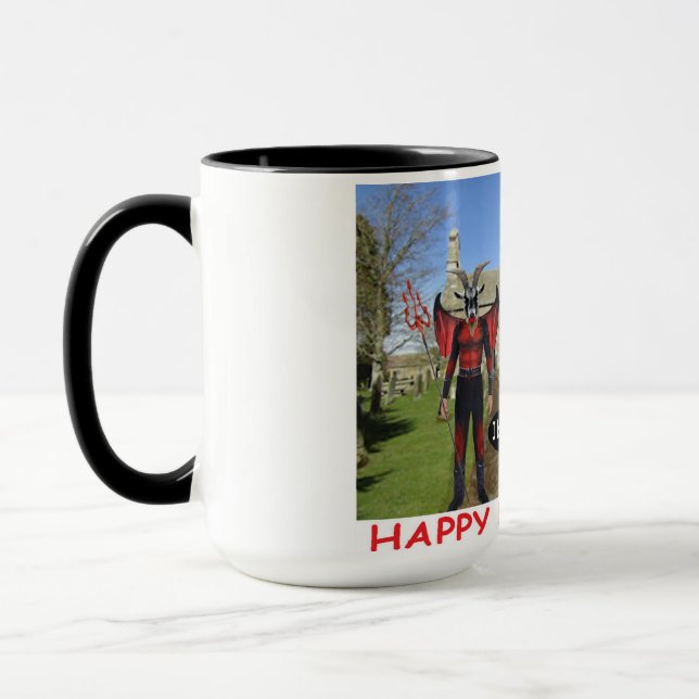 15 oz två ton mugg. get happy halloween djävulen mugg (Vänster)