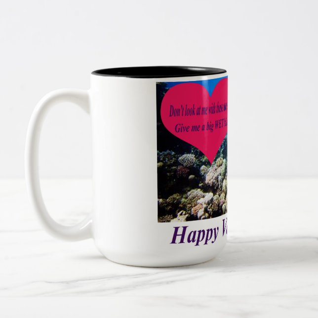 15 oz två ton mugg. Glad Alla hjärtans dag. Två-Tonad Mugg (Vänster)