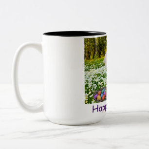 15 oz två ton mugg. Glad påsk. klämma Två-Tonad Mugg