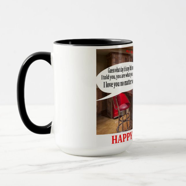 15 oz två ton mugg. Lycklig-årsdagen Mugg (Vänster)