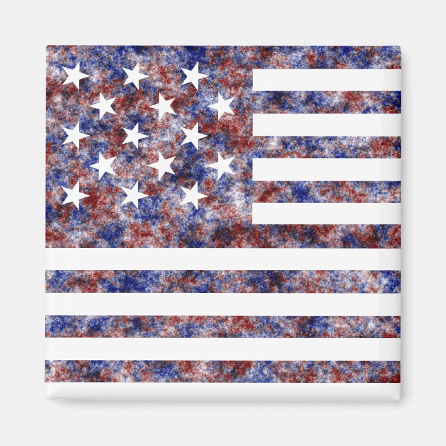 15 Stjärnors USA Flagga Magnet (Framsidan)