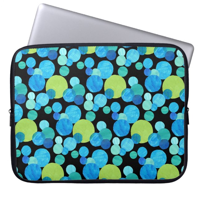 15 tum Laptop sleeve, Blue Måne Mönster Laptop Fodral (Framsidan)