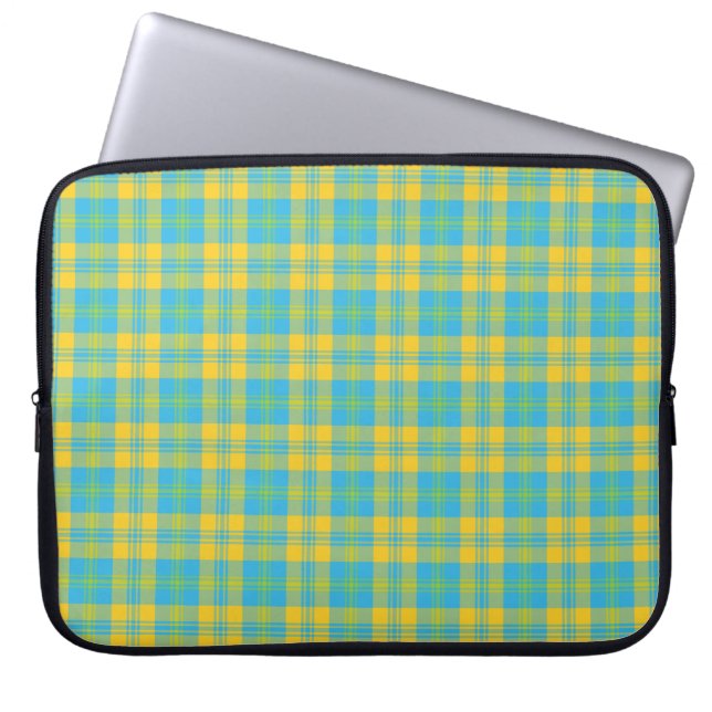 15-tums Laptop sleeve: Blå, Gult, Grönt Play Fodral (Framsidan)