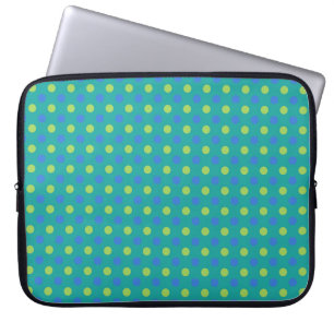 15-tums Laptop sleeve: Grönt Polka dots Mönster Fodral