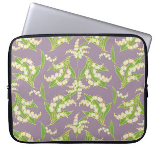 15-tums Laptop sleeve: Lilies of the Valley, Mauve Sleeve