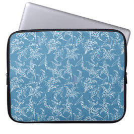 15-tums Laptop sleeve: Lilies-of-Valley, Blue Fodral