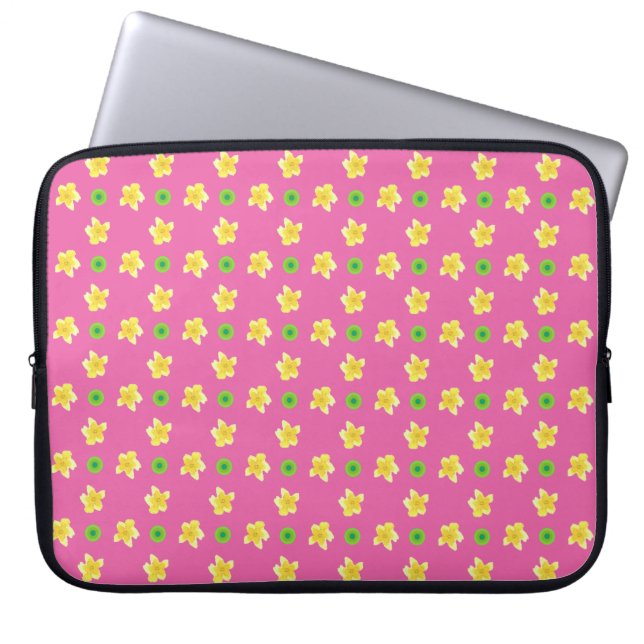 15-tums Laptop sleeve: Primater på djup Rosa Fodral (Framsidan)