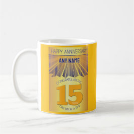 15 Year Sober Anniversary | Golden Ray 12 Step Kaffemugg