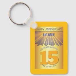 15 Year Sober Anniversary | Golden Ray 12 Step Nyckelring