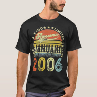 15 Years Old Gifts Awesome Since January 2006 15th T Shirt