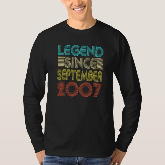 15 Years Old  Legend Since September 2007 15th Bir T Shirt (Framsida)
