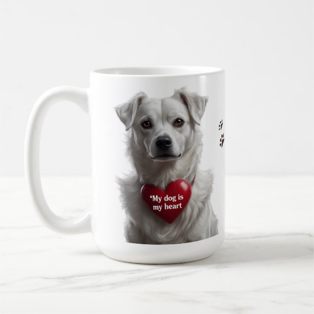 15oz Classic Mugg för Hundälskare (Vänster)