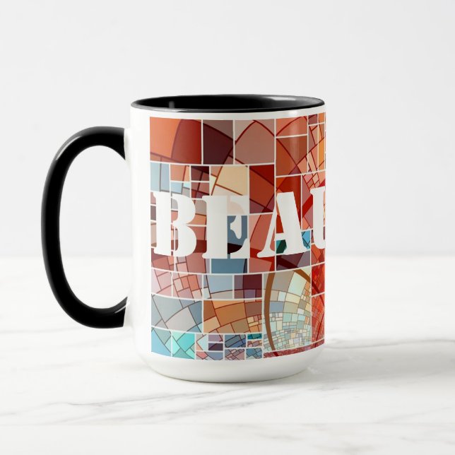 15oz Mosaic Anpassningsbar Art Coffee Mugg av Zazz (Vänster)