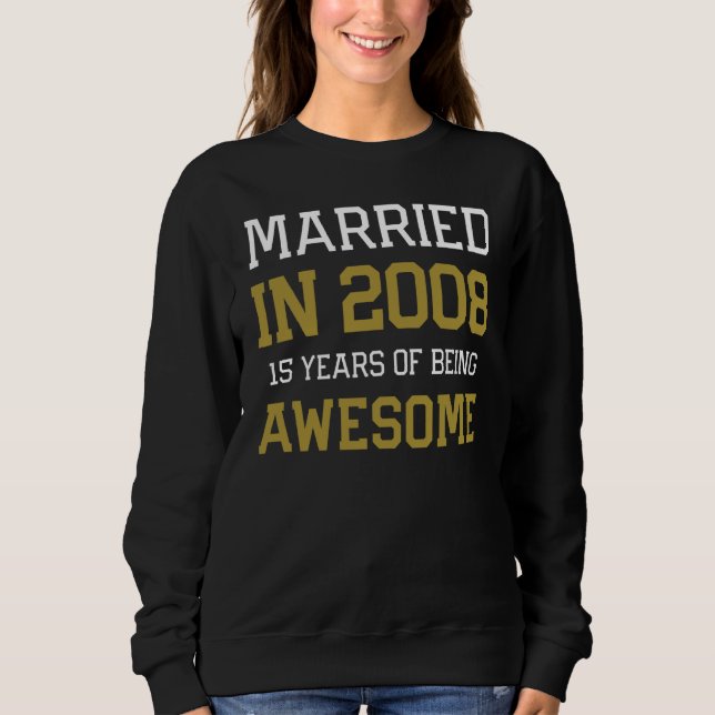 15th Anniversary for Men Married In 2008 Couples H T Shirt (Framsida)