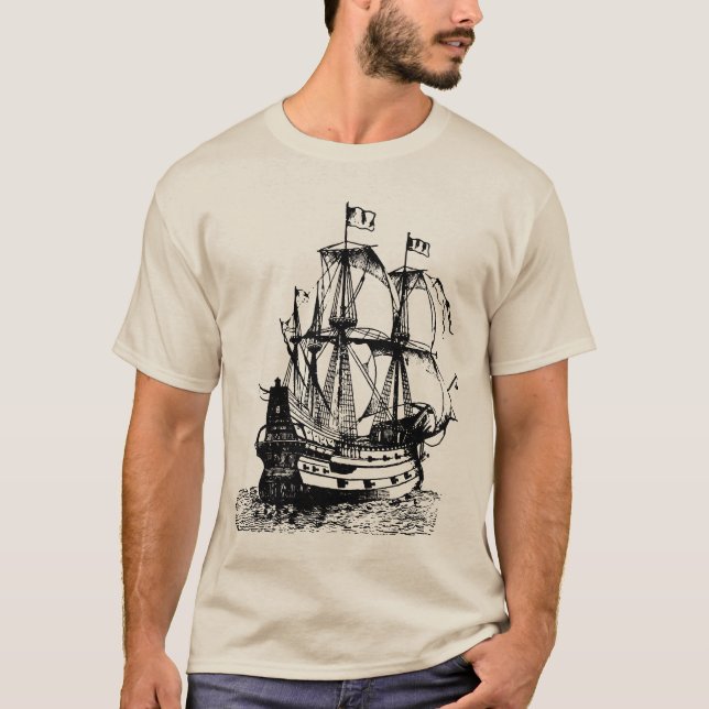 15th Århundradespansk gallion Tee (Framsida)