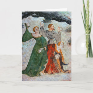 15TH ÅRHUNDRADET KASTAR SNÖBOLL HELGKORT