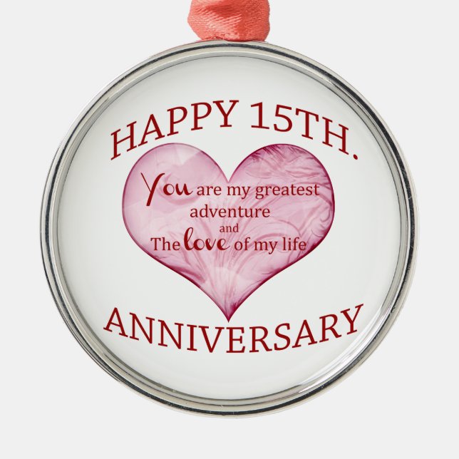 15th. Årsdag Julgransprydnad Metall (Framsidan)