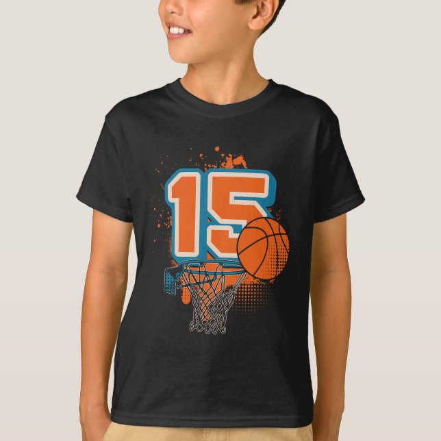15th Birthday Boy Sketll Player Sketll 15 Years Ol T Shirt (Framsida)