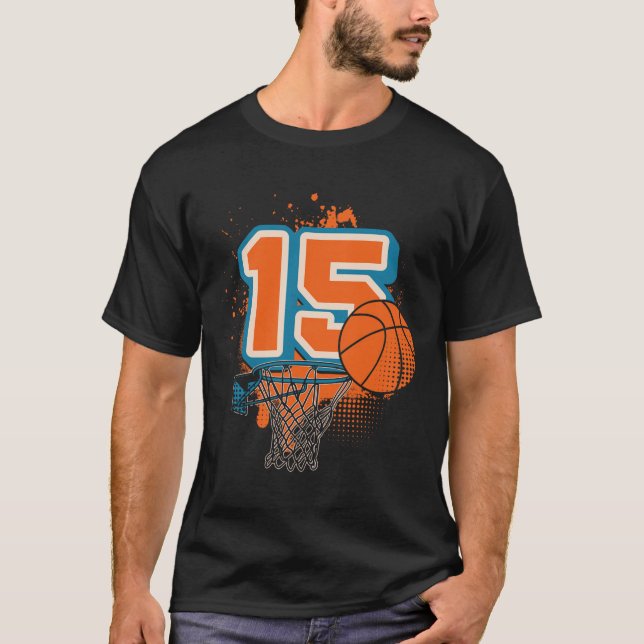 15th Birthday Boy Sketll Player Sketll 15 Years Ol T Shirt (Framsida)