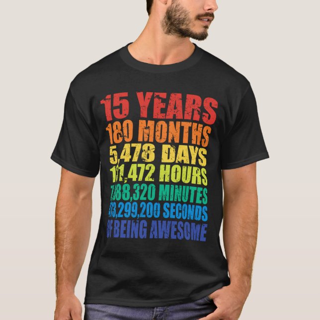 15th Birthday, Boys &amp; Girls, Cool 15 Years Of  T Shirt (Framsida)