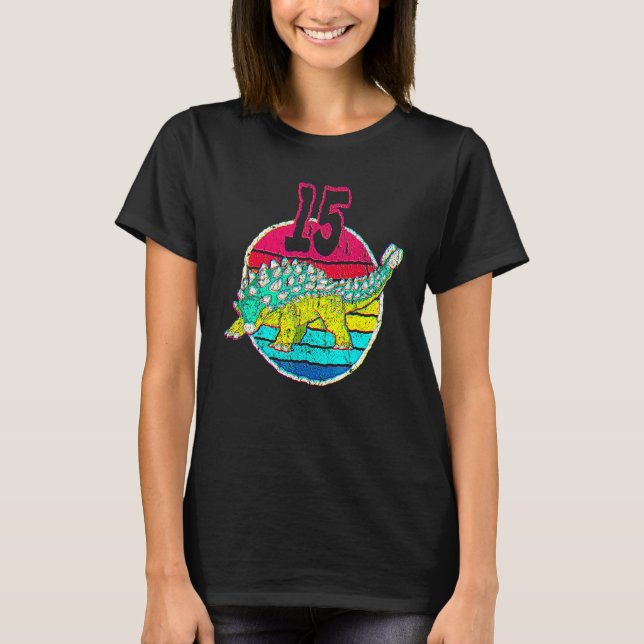 15th Birthday I Ankylosaurus Magniventris I Family T Shirt (Framsida)