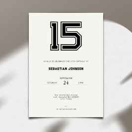 15th Birthday Invitation - Minimal Sport Style Inbjudningar
