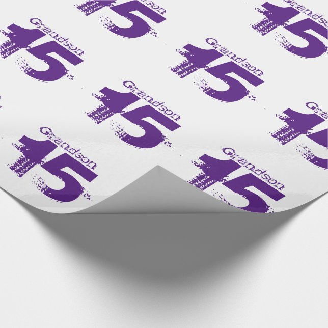 15th födelsedag för en sonson, lila på white. presentpapper (Hörn)